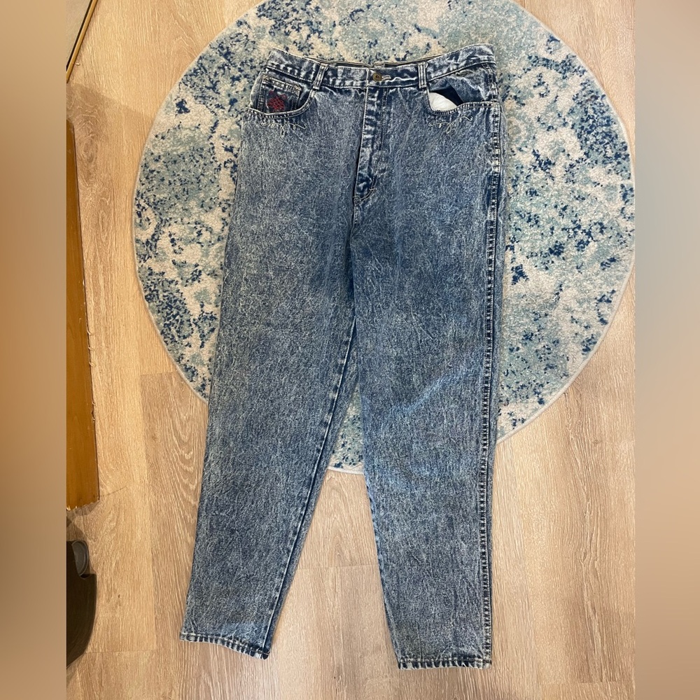 Gitano High Rise Acid Wash Jeans - Blue